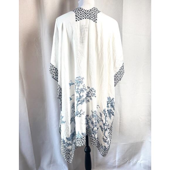 NWT Florence Broadhurst Japanese Crane Print Kimono Cover Up Beautiful Collector - Picture 6 of 6